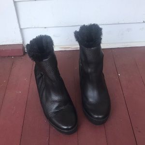 Black wedge sneakers by Baldinini size 8.